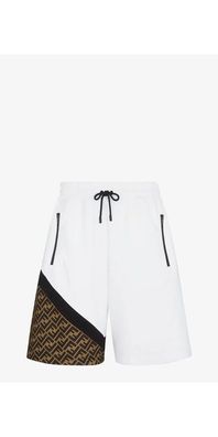 Fendi Diagonal Bermudashorts Herren weiß mit Logoprint