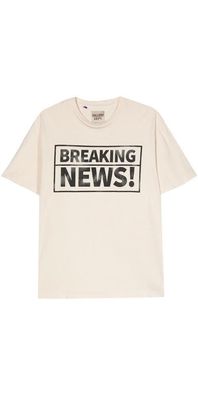 Gallery Dept. Breaking News Logo T Shirt Beige Unisex