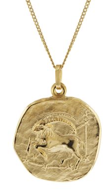 trendor Schmuck Steinbock Sternzeichen Ø 20 mm mit 333/8K Herren-Goldkette 41960-01