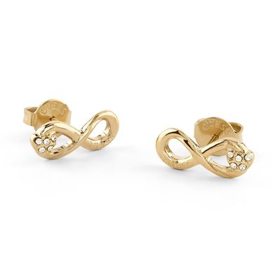 Guess Schmuck Damen-Ohrringe Ohrstecker Unendlichkeit Goldfarben JUBE06049JWYGT/U