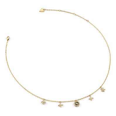 Guess Schmuck Damen-Kette Flower Charms Goldfarben JUBN06032JWYGT/U