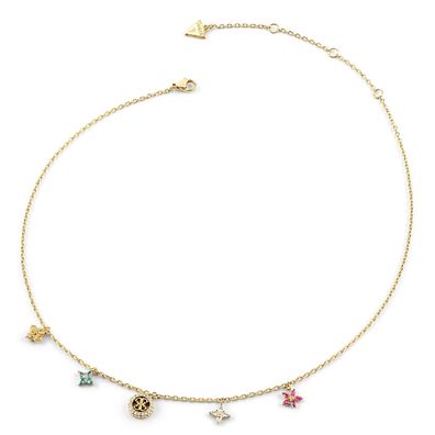 Guess Schmuck Damen-Kette Flower Charms Bunt/Goldfarben JUBN06032JWYGMCT/U