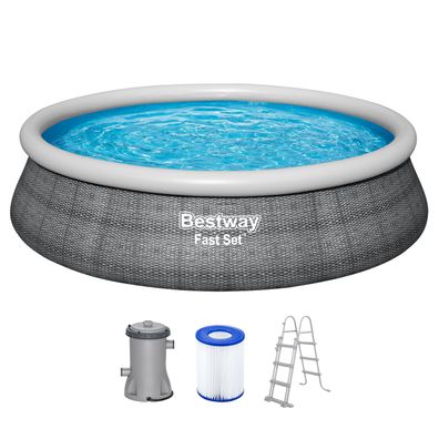 Fast Set™ Aufstellpool-Set mit Filterpumpe Ø 457 x 107 cm, Rattan-Optik (Schieferg