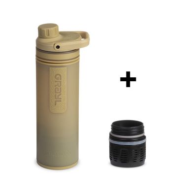 GRAYL UltraPress Purifier Bottle Desert Tan + Ersatzfilter