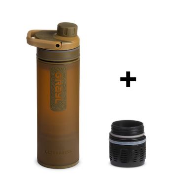 GRAYL UltraPress Purifier Bottle Coyote Brown + Ersatzfilter