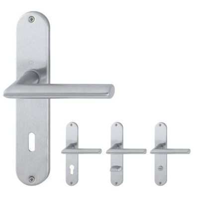 Hoppe Türdrücker Stockholm Langschildgarnitur Edelstahl matt Türklinke