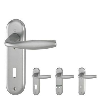 Hoppe New York Türdrücker Kurzschildgarnitur Alu Türklinke Griff