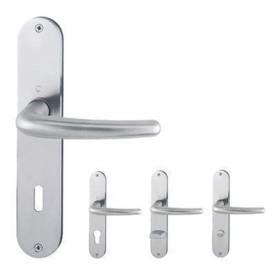 Hoppe Türdrücker Denver Langschildgarnitur Edelstahl matt Griff