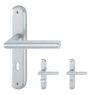 Hoppe Amsterdam 1400/273P Türdrücker Langschildgarnitur SST/RHF Alu F1