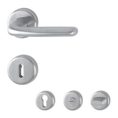 Hoppe Cardiff Türdrücker Rosettengarnitur Edelstahl matt BB WC PZ Türklinke Griff