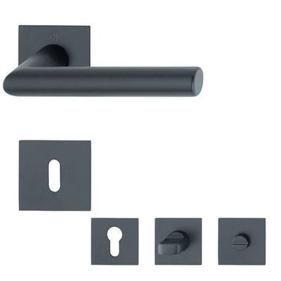 Hoppe Amsterdam Rosettengarnitur quadratische Flachrosetten schwarz matt