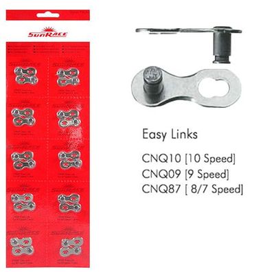 Kettenschloss 10fach Sunrace, Karte mit 10 Stk, SunRace, CNQ10-HW