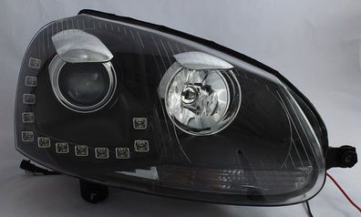 Scheinwerfer DRL-LED-starline passend für VW Golf V, schwarz (3V)