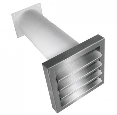 Mauerkasten Ø 125mm ausziehbar 27-48cm Edelstahl Lüftungsgitter Dunstabzug Küche