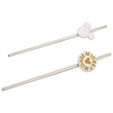 Disney Mickey Mouse Strohhalm Trinkhalm aus Edelstahl 2er Set für Kinder und Erwac