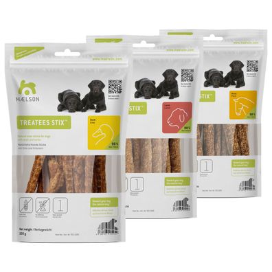 Maelson Treatees Stix Ente, Lamm & Pferd - 3x 100 g Hundesnack