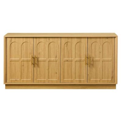 Großes Sideboard Vitrine mit Stauraum 169 cm Schrank Natur modern