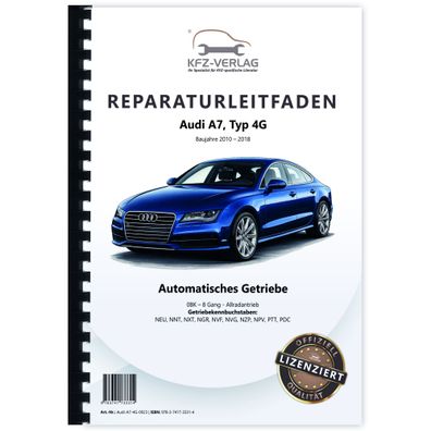 Audi A7 Typ 4G 2010-2018 8 Gang Automatikgetriebe 0BK 4WD AWD Reparaturanleitung