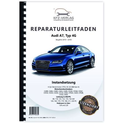 Audi A7 4G 2010-2018 Instandsetzung 4-Zyl. TFSI Benzinmotor Reparaturanleitung