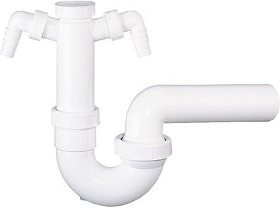 Dallmer Röhren-Siphon 100/2 m 2 Waschgeräte-Anschlüssen 11/2 xDN 50