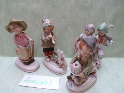 Porzellan Figur Germany & Nr Tanzpaar Junge Bub Hund Kinder
