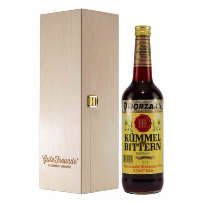 Dworzak´s Kümmel u. Bittern mit Geschenk-Holzkiste