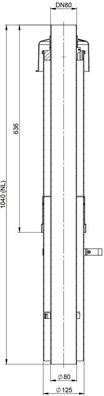 Atec Dachhochführung PolyTop schwarz 650mm
