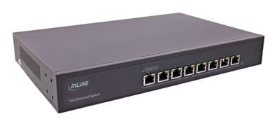 InLine Netzwerk Switch 8-Port - 10Gigabit Ethernet - 19" - Metall - Lüfter (32308A)