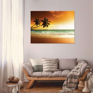 Leinwandbild Palmen Meer Ozean Leinwand Bilder Wanddeko Wohnzimmer Schlafzimmer