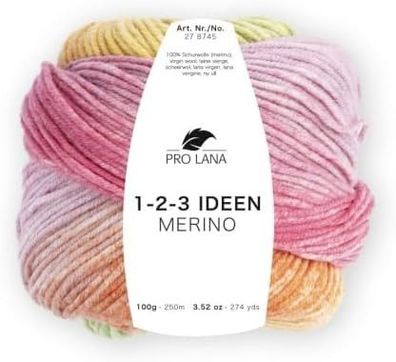 100g "1-2-3 Ideen Merino" - Farbe: 01 - gelb/grün/orange