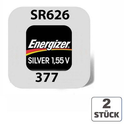 2x Energizer 377 Uhrenbatterien 1,55 V SR626 SR66 AG4 LR626 RW329 Knopfzelle
