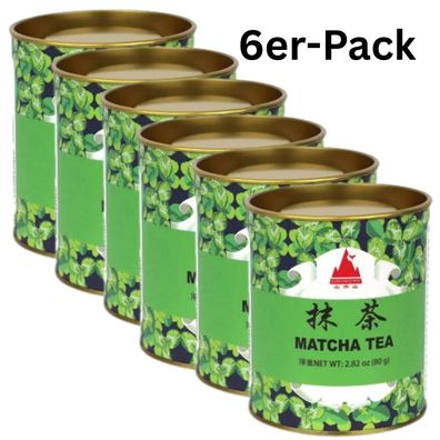 6er-Pack Shan Wai Shan Matcha Grüntee Pulver 80g