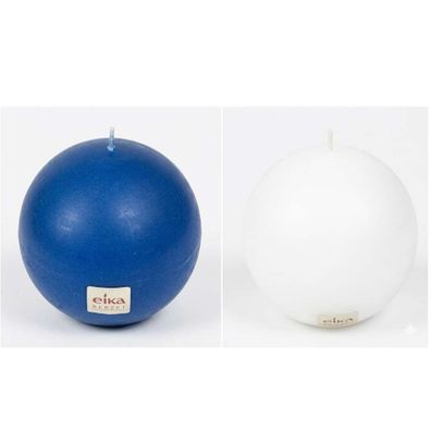 Kugelkerze - Durchmesser: 70 mm - Fabe: mittelblau oder weiß
