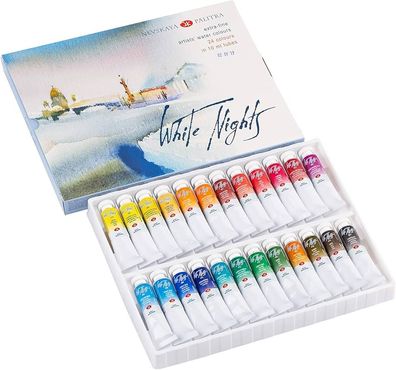 WHITE NIGHTS™ Aquarellfarben Set – Tuben à 10 ml Künstlerqualität