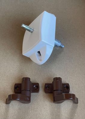 Ersatz Push Lock für Stangen Schloss beidseitig Weiß braune Haken 227960b6 NEU