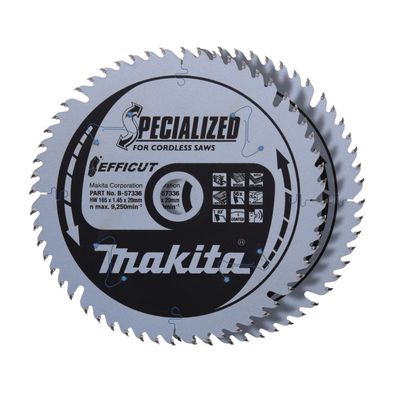 Makita Kreissägeblatt 165x20x56Z Efficut 2Stk. B-57336-2 Ø 165 mm • 56 Zähne • 2 Stk
