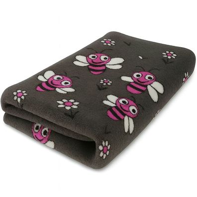 Vet Bed Hundedecke Hundebett Schlafplatz 150 x 100 cm Bees Biene anthra fuchsia