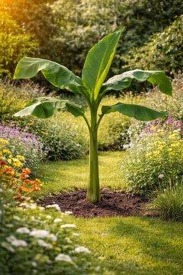 Musa Basjoo winterharte Banane 100-140 cm Bananenpflanze Garten schnell