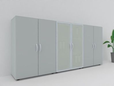Büro Schrankwand MA1 Mega 3 Ordnerhöhen Aktenschrank Kombischrank 3-teilig