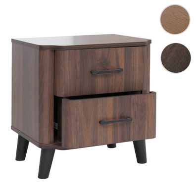 Nachttisch HWC-P42, Nachtkasten Nachtschrank, 2 Schubladen MDF 50x48x40cm