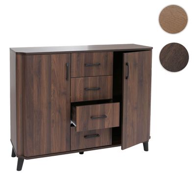 Kommode HWC-P42, Sideboard Schrank Anrichte, 4 Schubladen 2 Türen, MDF