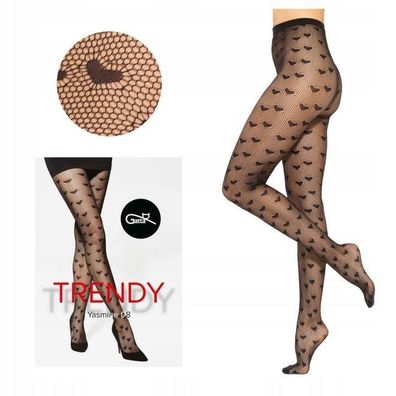 Gatta Yasmine 08 Damen-Netzstrumpfhose Strumpfhosen Netzstrumpfhose schwarz