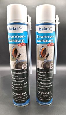 2x beko Brunnenschaum 750 ml Polyurethanschaum Wasserdicht Abdichtung Mauerwerk
