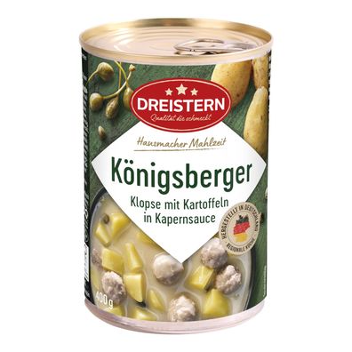 Dreistern Königsberger Klopse mit Kartoffeln in Kapernsauce 400g Ringpull-Dose