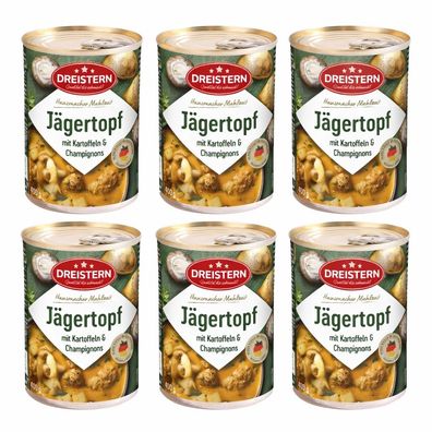Dreistern 6x Jägertopf mit Kartoffeln und Champignons 400g Ringpulld. / Original