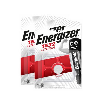 2x Energizer CR 1632 3V Batterie Lithium Knopfzelle DL1632 1er Blister CR1632