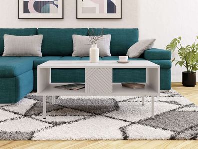 Couchtisch Art Deco Cashmere Wohnzimmertisch Metallfüße, 100x55x46 cm M24