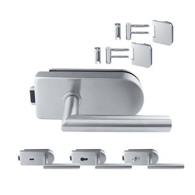 baumanti Glastürbeschlag rund Komplettset Lena Drücker Edelstahl OS BB PZ WC