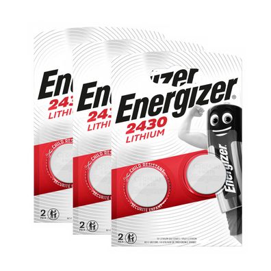 3x Energizer Knopfzelle Lithium CR 2430 DL CR2430 3V Batterien 2er Blister