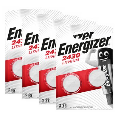 4x Energizer Knopfzelle Lithium CR 2430 DL CR2430 3V Batterien 2er Blister